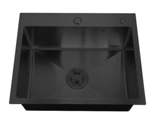 Кухонная мойка РМС MR-5050BL с корзиной и дозатором воронёная сталь